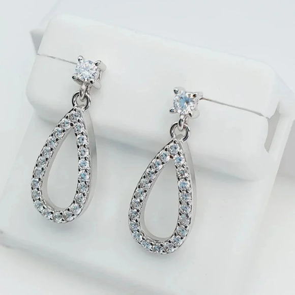 "925 Sterling Silver Cubic Zirconia Earrings, U19254846 - Picture 7 of 10